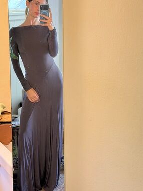 MISHA COLLECTION Long Sleeve Maxi Dress in Charcoal